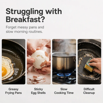 🥚QIAWI Microwave Egg Poacher – Cook 2 Eggs in Minutes! Dual-Cavity, Nonstick & Easy Clean 🍳