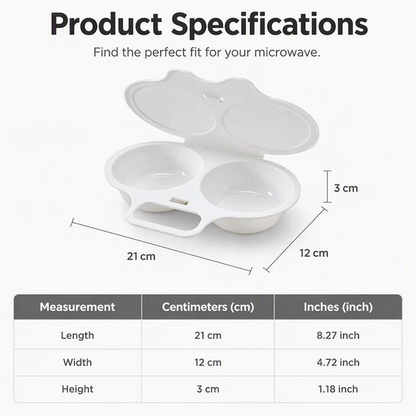 🥚QIAWI Microwave Egg Poacher – Cook 2 Eggs in Minutes! Dual-Cavity, Nonstick & Easy Clean 🍳