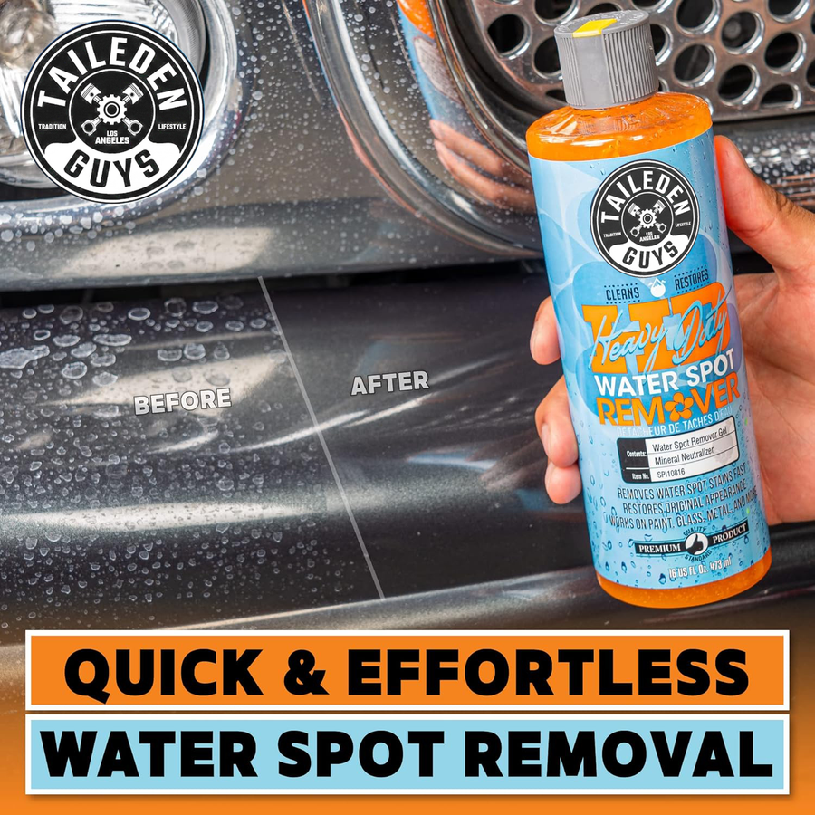 Pro Water Spot Eraser Gel before and after water spot cleanup