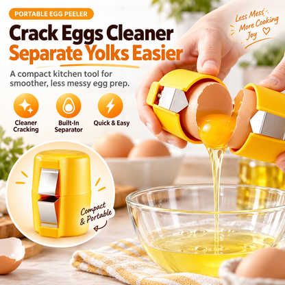 🥚 Easy Egg Cracker & Yolk Separator – Perfect Eggs in Seconds! ⚡ Easy Peeling, No Mess, No Hassle 🙌
