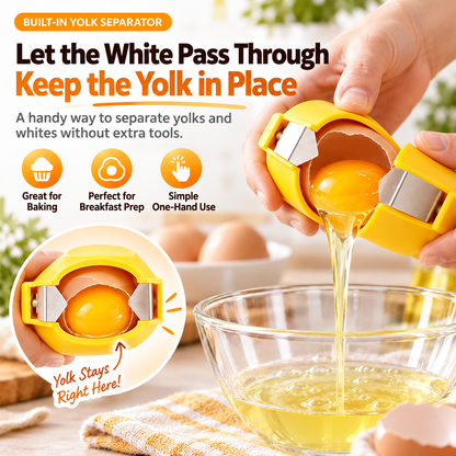 🥚 Easy Egg Cracker & Yolk Separator – Perfect Eggs in Seconds! ⚡ Easy Peeling, No Mess, No Hassle 🙌