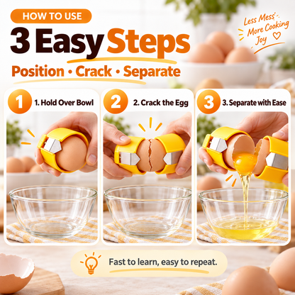 🥚 Easy Egg Cracker & Yolk Separator – Perfect Eggs in Seconds! ⚡ Easy Peeling, No Mess, No Hassle 🙌