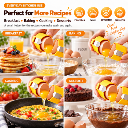 🥚 Easy Egg Cracker & Yolk Separator – Perfect Eggs in Seconds! ⚡ Easy Peeling, No Mess, No Hassle 🙌