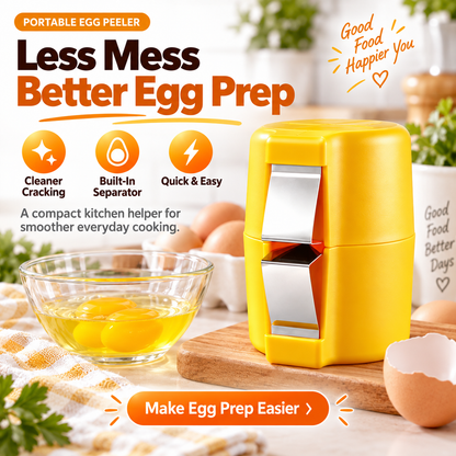 🥚 Easy Egg Cracker & Yolk Separator – Perfect Eggs in Seconds! ⚡ Easy Peeling, No Mess, No Hassle 🙌