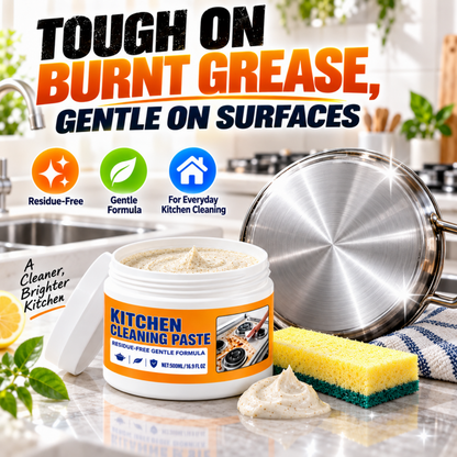 🧽 QIAWI Multi-Purpose Kitchen Cleaning Paste – Powerful Grease & Stain Remover✨