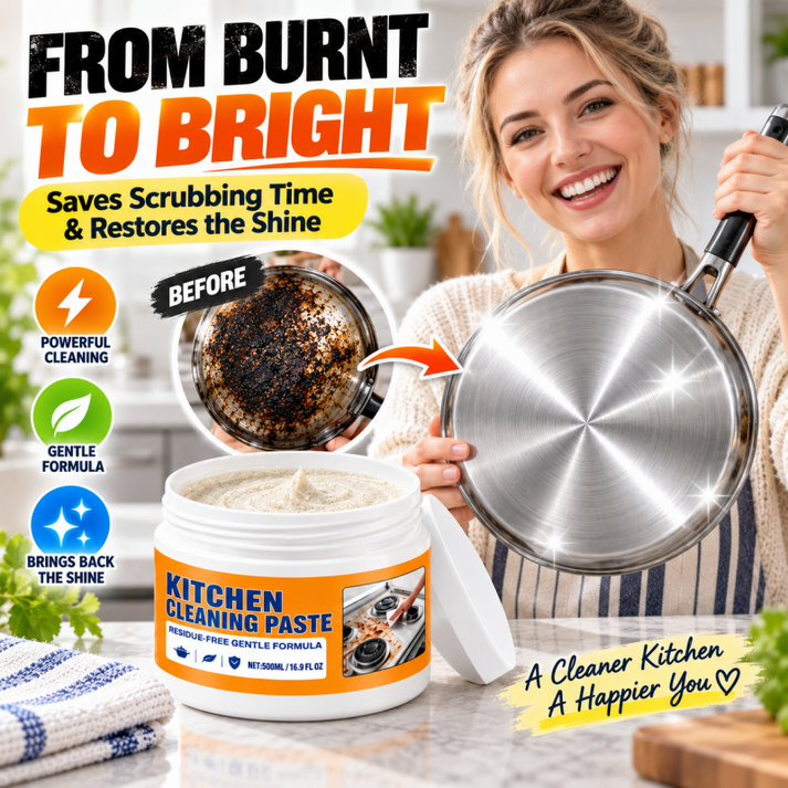 🧽 QIAWI Multi-Purpose Kitchen Cleaning Paste – Powerful Grease & Stain Remover✨