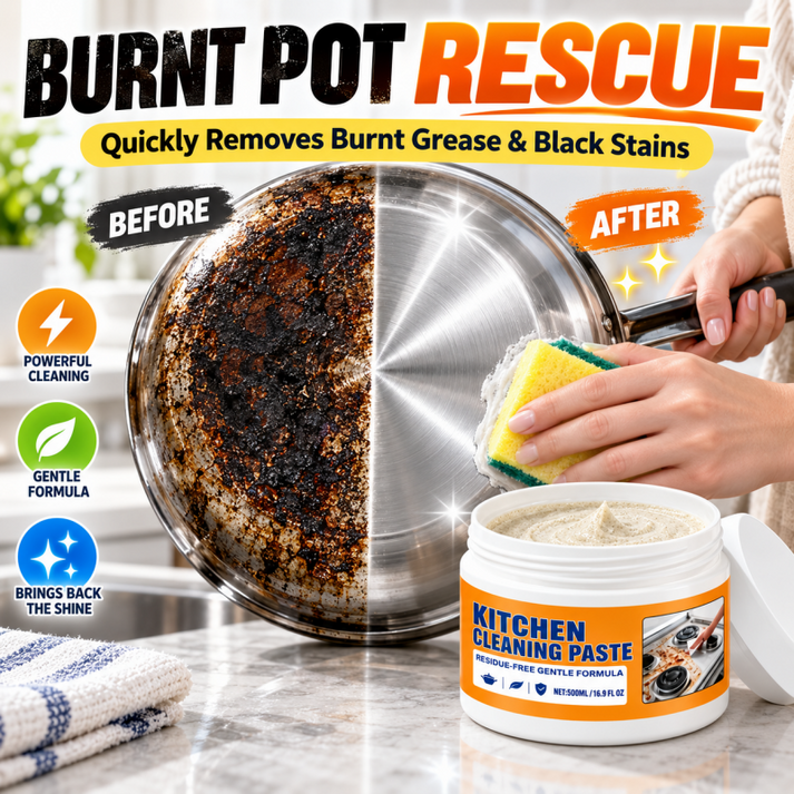 🧽 QIAWI Multi-Purpose Kitchen Cleaning Paste – Powerful Grease & Stain Remover✨