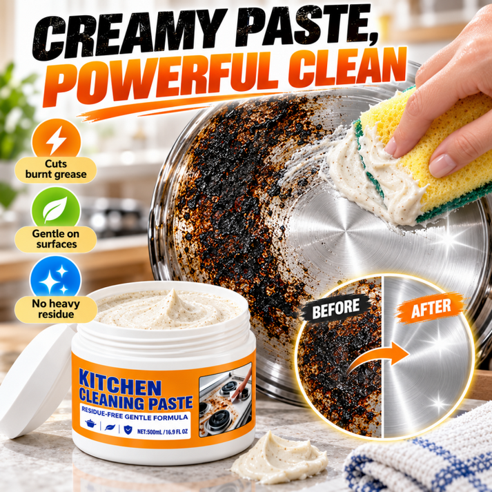 🧽 QIAWI Multi-Purpose Kitchen Cleaning Paste – Powerful Grease & Stain Remover✨