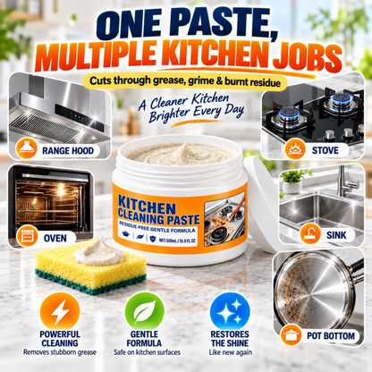 🧽 QIAWI Multi-Purpose Kitchen Cleaning Paste – Powerful Grease & Stain Remover✨