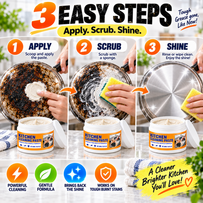 🧽 QIAWI Multi-Purpose Kitchen Cleaning Paste – Powerful Grease & Stain Remover✨