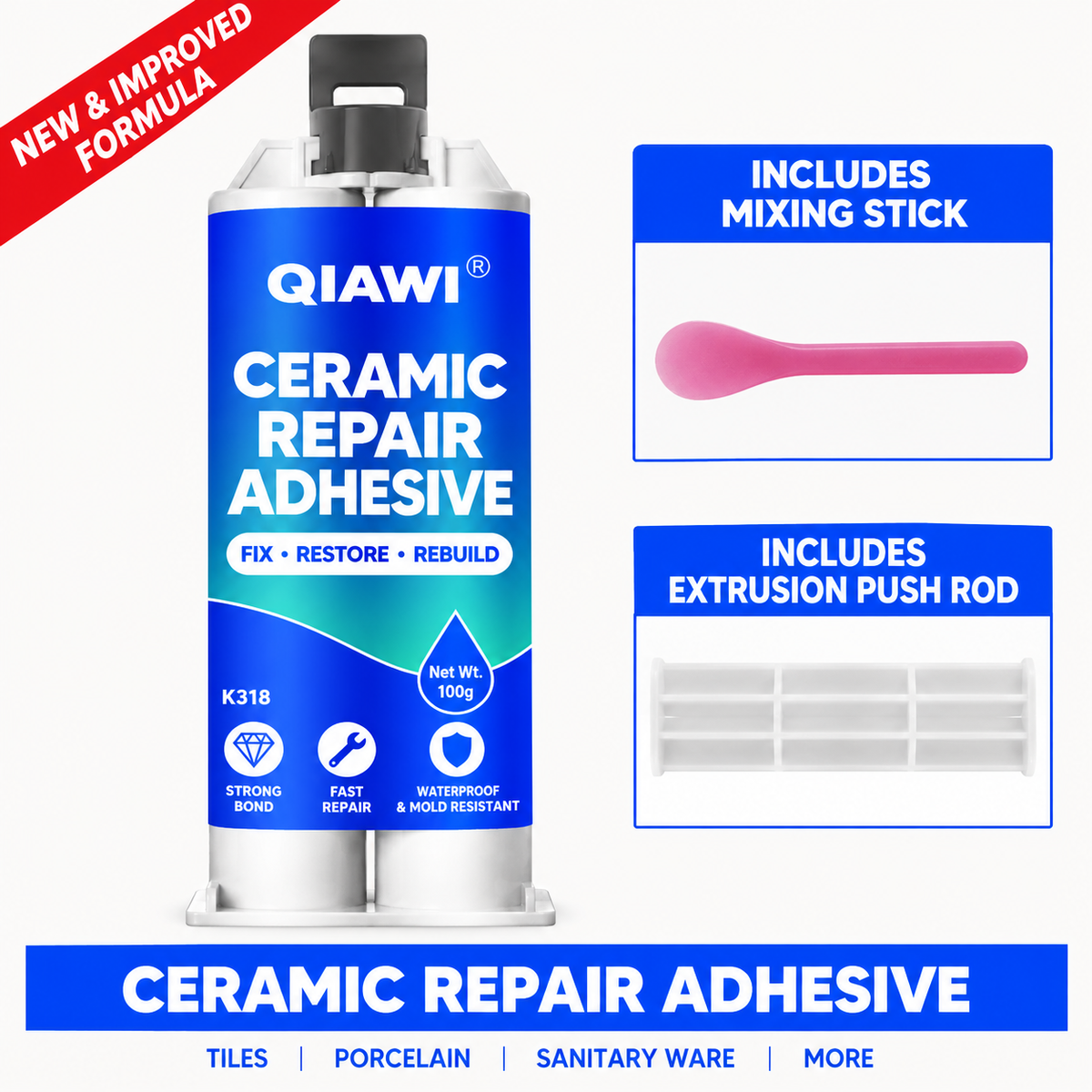 🛠️ CERAMIC REPAIR ADHESIVE ✨ Easy Repair for Chips, Cracks & Damaged Surfaces