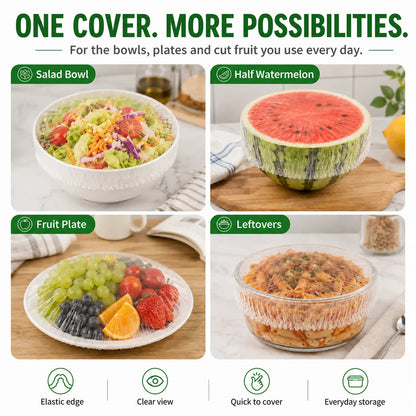 🥣 100 COVERS. ONE EASY STRETCH 🥗 COVER FAST. KEEP FRESH.